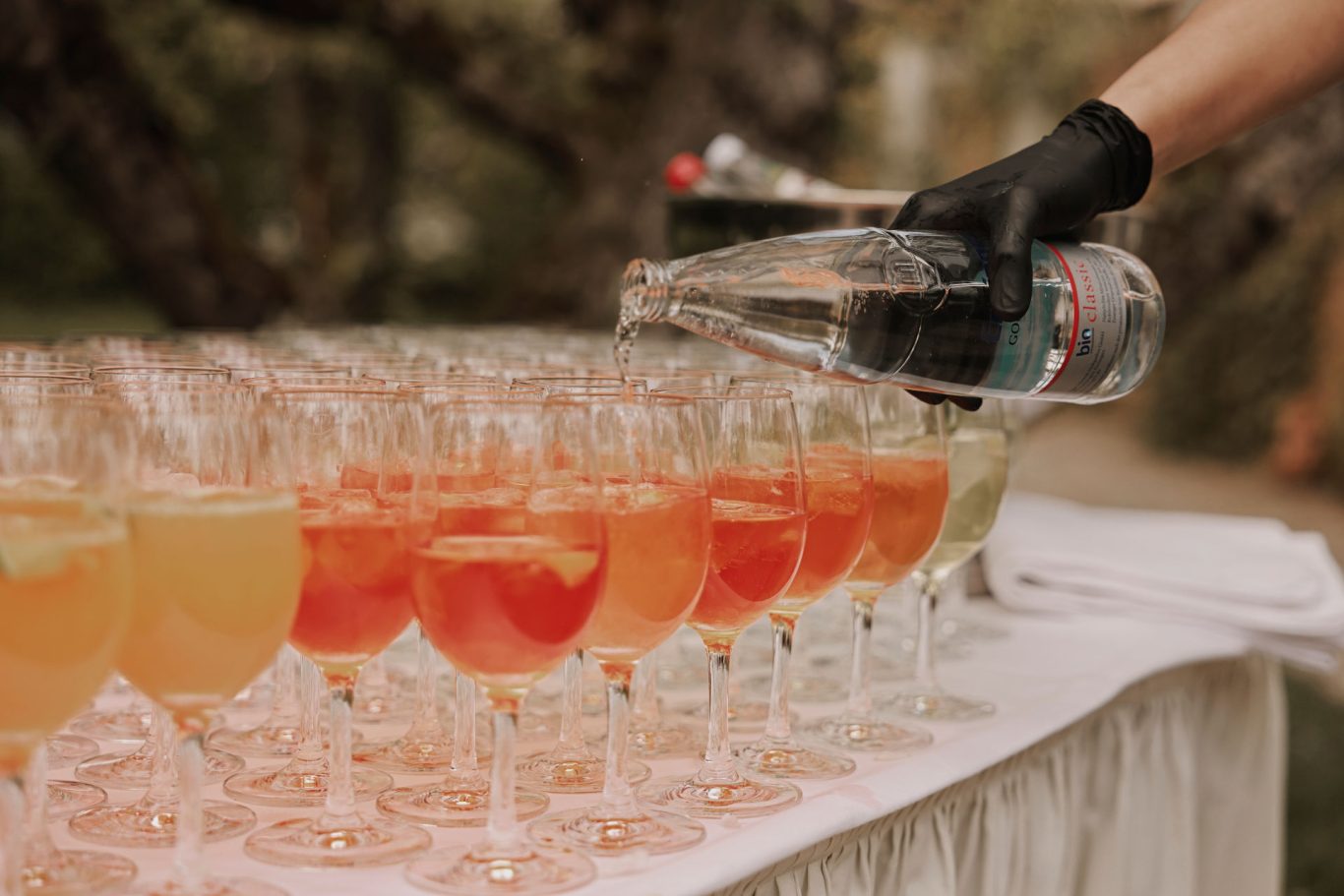 Sektempfang bei einer Hochzeit in der Gärtnerei Elsäßer Stuttgart