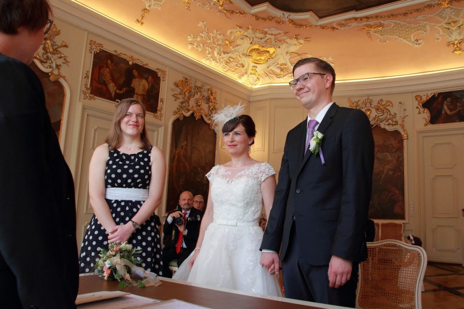Brautpaar während der Hochzeit in Schwäbisch Gmünd