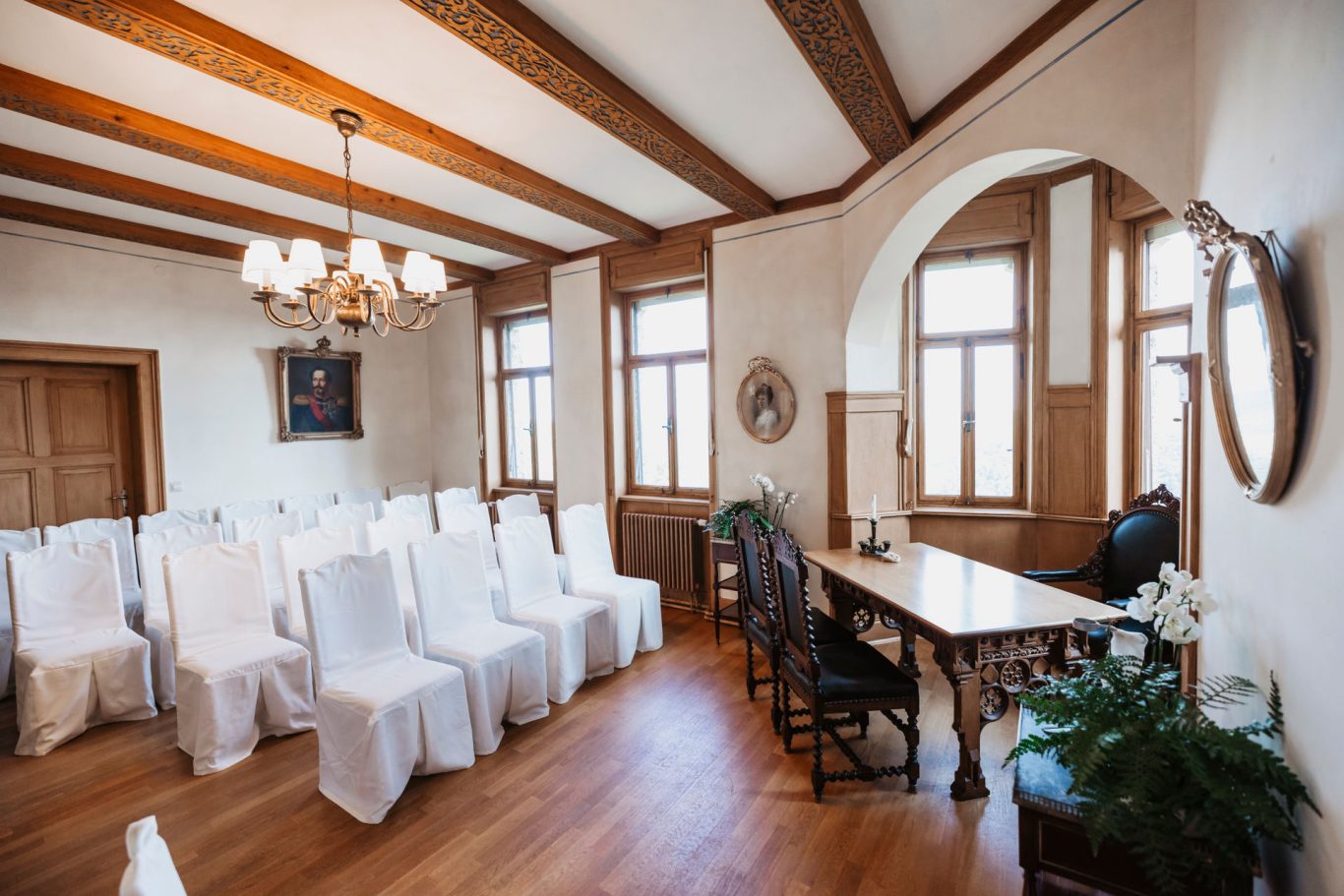Das Standesamtszimmer im Gerobau Schloss Lichtenstein